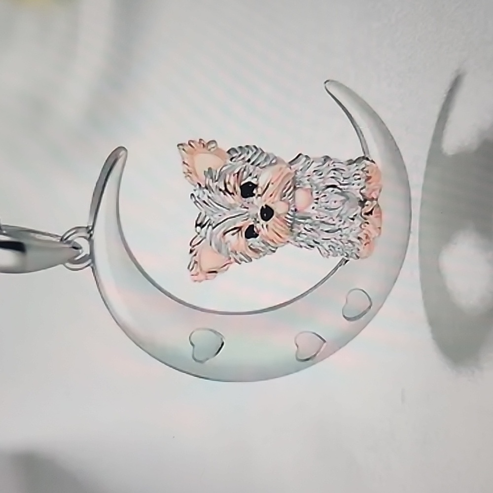 Cresent π Moon Yorkie Necklece π π - Picture 3 of 6